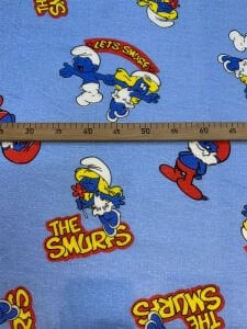 Pazen Kumaş - Şirinler Desenli, En: 90 cm