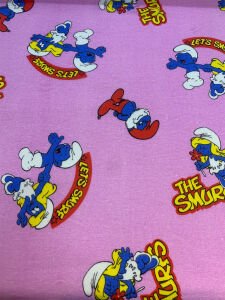 Pazen Kumaş - Şirinler Desenli, En: 90 cm