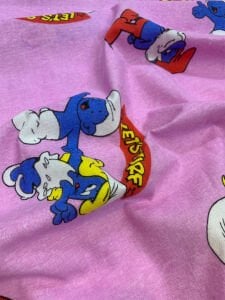 Pazen Kumaş - Şirinler Desenli, En: 90 cm