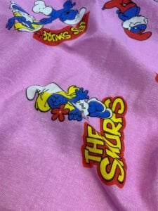 Pazen Kumaş - Şirinler Desenli, En: 90 cm