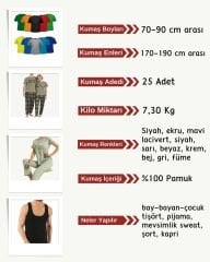 Süprem Kumaş Penye Seti, Boyları 70-90 cm arası 25 adet