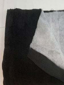 Siyah Peluş Kapitone Kumaş - Tek Taraflı