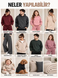 Ribanalı Şardonlu 3 İplik Kumaş Seti - 25 adet