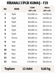 Ribanalı 3 İplik Kumaş Seti - 13 adet