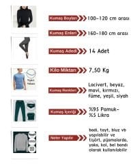 İnce Ribana Esnek Penye Kumaş Seti, Boyları 100-120 cm arası 14 adet