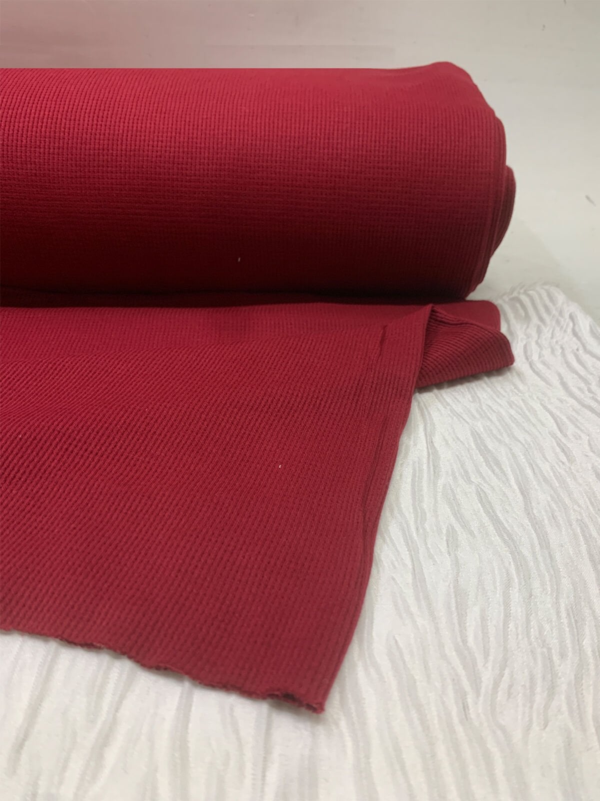 Waffle Penye Kumaş Seti, Boyu 15 metre 1 adet Bordo