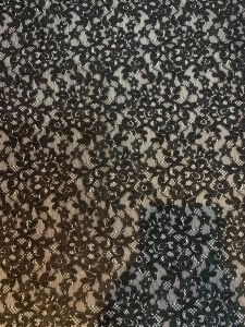 Siyah Esnek Dantel Kumaş - Likralı ve Çiçek Desenli Zarif Doku