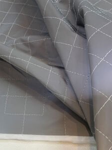 Açık Gri Fosforlu Kapitone Kumaş Montluk - Tek Taraflı