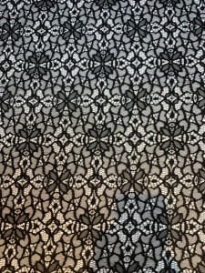 Siyah Dantel Kumaş - Klasik Çiçek Desenli ve Zarif Doku