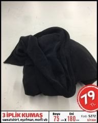 3 İplik Kumaş Penye Parça 75x180 cm Siyah