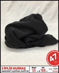 3 İplik Kumaş Penye Parça 55x180 cm Siyah