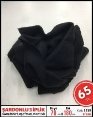 Şardonlu 3 İplik Kumaş Parça 70x180 cm Siyah