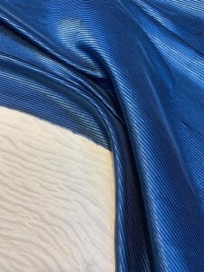 Piliseli Saten Kumaş Saten İndigo Mavi - Parlak ve Dökümlü