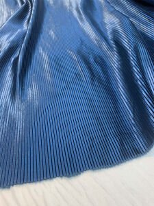 Piliseli Saten Kumaş Saten İndigo Mavi - Parlak ve Dökümlü