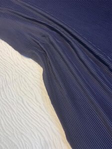 Piliseli Saten Kumaş Lacivert - Parlak ve Dökümlü