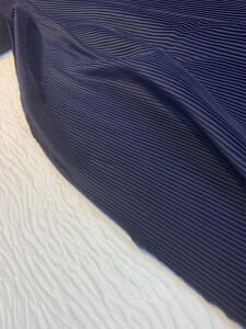 Piliseli Saten Kumaş Lacivert - Parlak ve Dökümlü