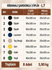 Ribanalı Şardonlu 3 İplik Kumaş Seti - 8 Adet