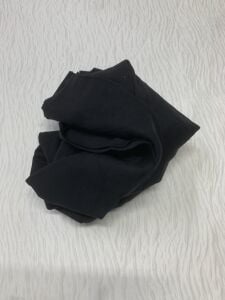 İnce Ribana Kumaş - Parça 115x180 cm - Siyah