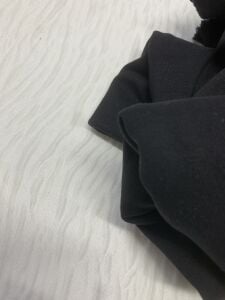 İnce Ribana Kumaş - Parça 115x180 cm - Siyah