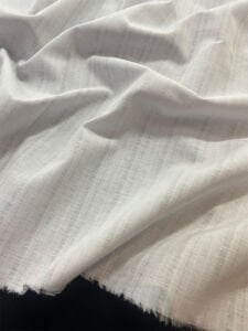 Kendinden Çizgili Gömleklik Tuniklik Kumaş Beyaz