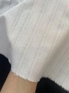 Kendinden Çizgili Gömleklik Tuniklik Kumaş Beyaz