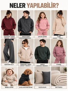 Ribanalı Şardonlu 3 İplik Kumaş Seti - 8 Adet