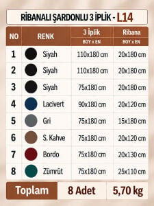 Ribanalı Şardonlu 3 İplik Kumaş Seti - 8 Adet