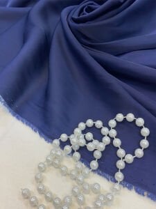 Lacivert İpek Saten Kumaş