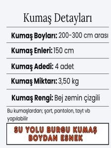 Su Yolu Burgu Kumaş Seti Esnek, Boyları 200-300 cm arası 4 adet