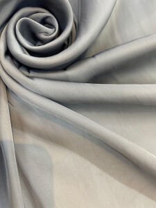 Gümüş Gri İpek Saten Kumaş
