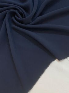 Lacivert Dökümlü Krep Kumaş