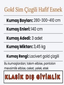 Klasik Kumaş SetiHafif Esnek, Boyları 280-300-410 cm 3 adet