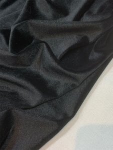 İpek Kadife Kumaş Likralı Dökümlü Elbiselik Siyah