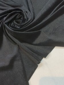 İpek Kadife Kumaş Likralı Dökümlü Elbiselik Siyah