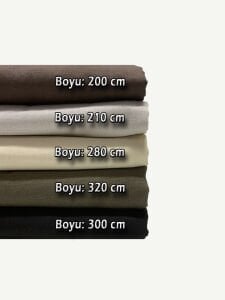 Kalın Ham Keten Kumaş Seti, Boyları 200-320 cm arası 5 adet