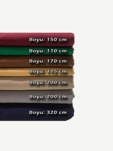 Dabıl Krep Kumaş Seti, Boyları 110-320 cm arası 7 adet