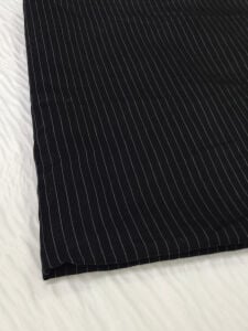 Ham Keten Kumaş Çizgili, Parça 125x130 cm - Siyah Çizgili