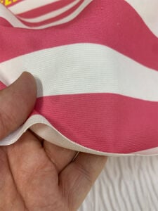 Pembe Beyaz Çizgili  Duck Kumaş