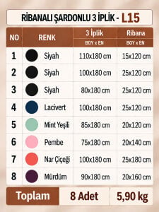 Ribanalı Şardonlu 3 İplik Kumaş Seti - 8 Adet