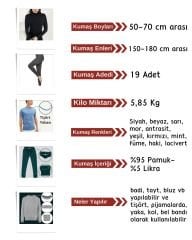 İnce Ribana Esnek Penye Kumaş Seti, Boyları 50-70 cm arası 19 adet