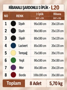 Ribanalı Şardonlu 3 İplik Kumaş Seti - 8 Adet