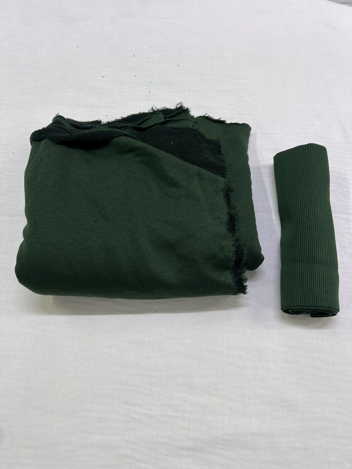 Ribanalı 3 İplik Kumaş, Parça 85x180 cm - Zümrüt Yeşili