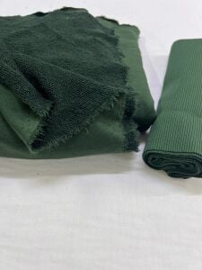 Ribanalı 3 İplik Kumaş, Parça 85x180 cm - Zümrüt Yeşili