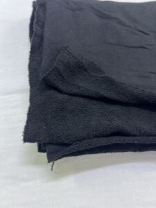 Ribanalı 3 İplik Kumaş, Parça 90x180 cm - Siyah