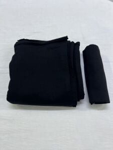 Ribanalı 3 İplik Kumaş, Parça 90x180 cm - Siyah