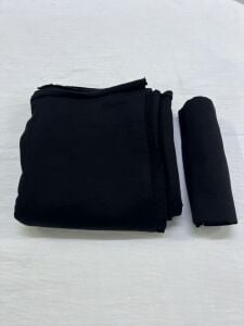 Ribanalı 3 İplik Kumaş, Parça 90x180 cm - Siyah