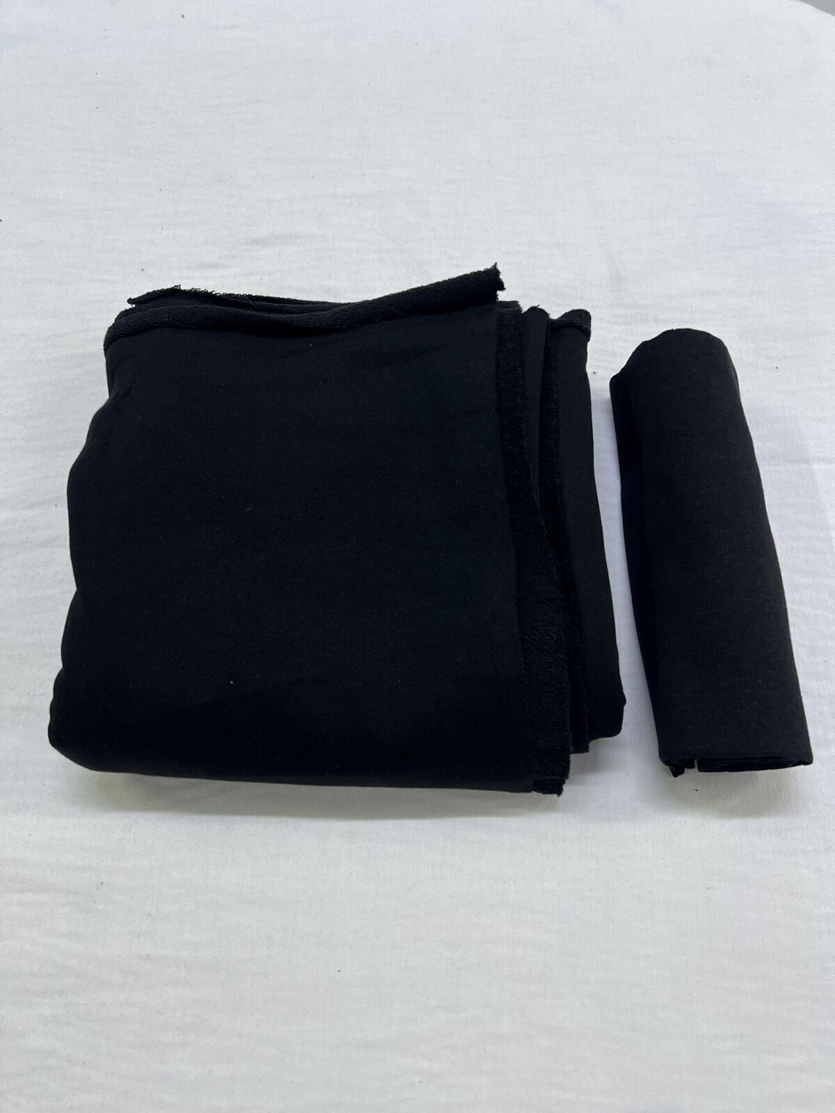 Ribanalı 3 İplik Kumaş, Parça 85x180 cm - Siyah