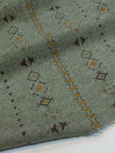 Pazen Benzeri, Otantik Desenli Haki Kışlık Kumaş - Hafif Şardonlu