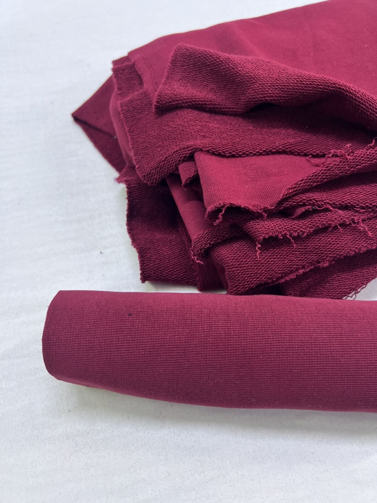 Ribanalı 3 İplik Kumaş, Parça 85x180 cm - Bordo