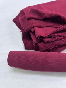 Ribanalı 3 İplik Kumaş, Parça 85x180 cm - Bordo